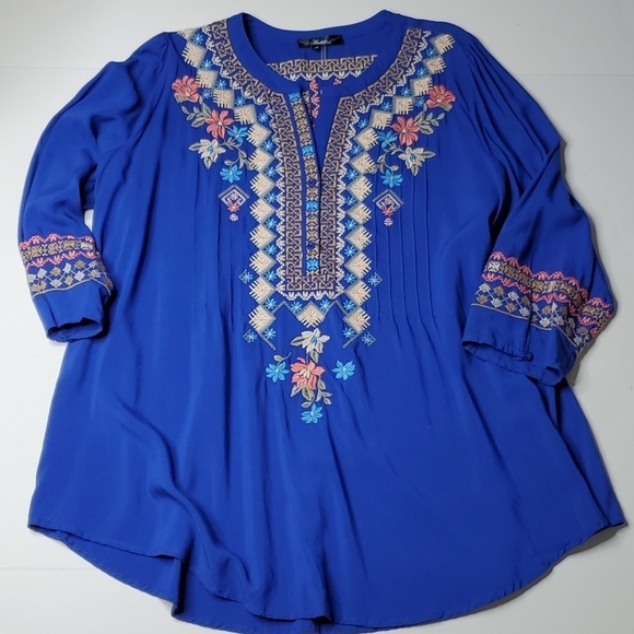 Andree by Unit Embroidered yoke Tunic Large - Picture 1 of 4